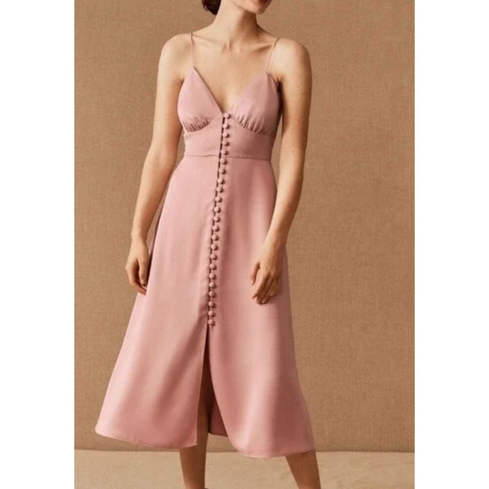 Sachin + Babi Maren Satin Charmeuse Pink Dress size 4 Anthropologie Dinner Party